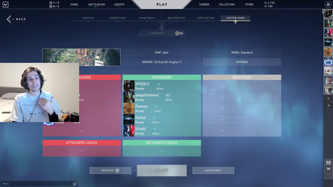 xQc leaves Valorant tournament after waiting in lobby for a while.