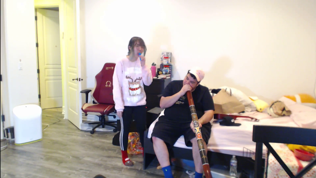 Greek and Lily perform didgeridoo and kazoo duet