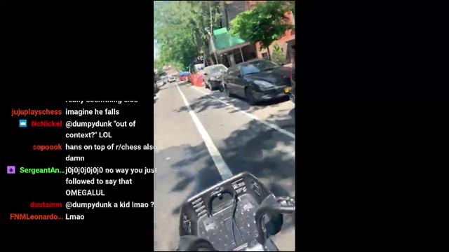 Hans falls off bike immediately after saying he won't