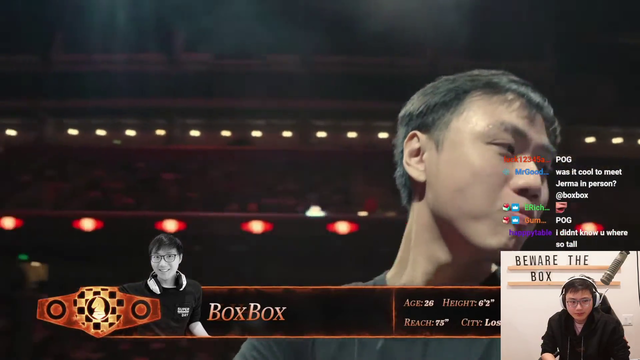 Michael Reeves hyping up Boxbox from the stands