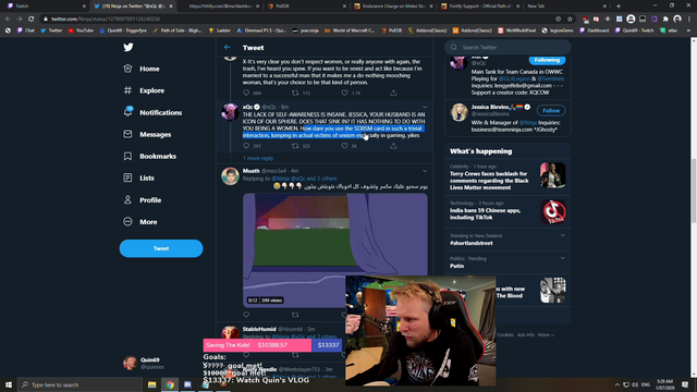 Quin69 - Quin mods are summarizing up the xqc and ninja drama