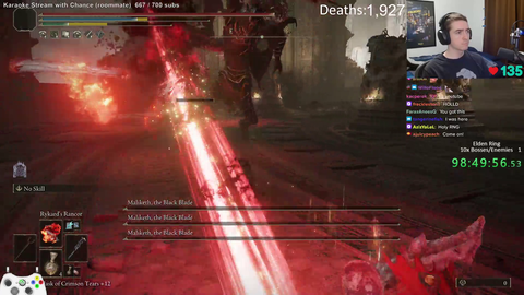 Elden Ring Streamer beats 10x Maliketh after 35 hours of attempts and 900+ deaths