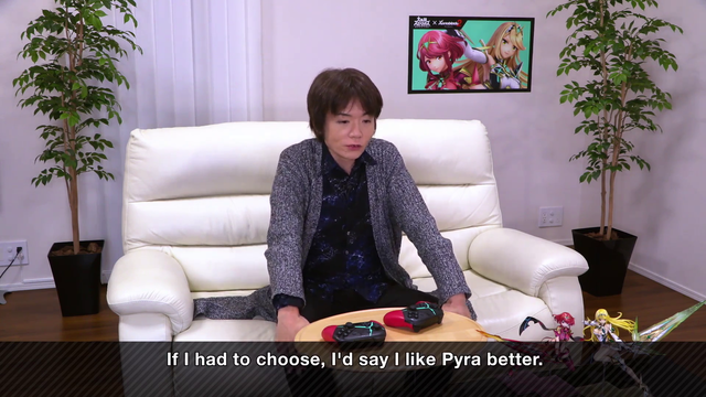 Sakurai explains why he likes Pyra more