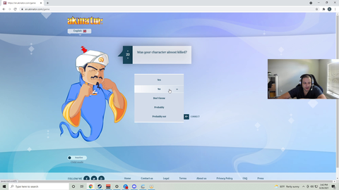 Erobb tries to get himself on Akinator