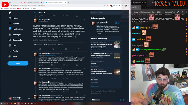 Hasans stream on 9/11 starts off like you would expect