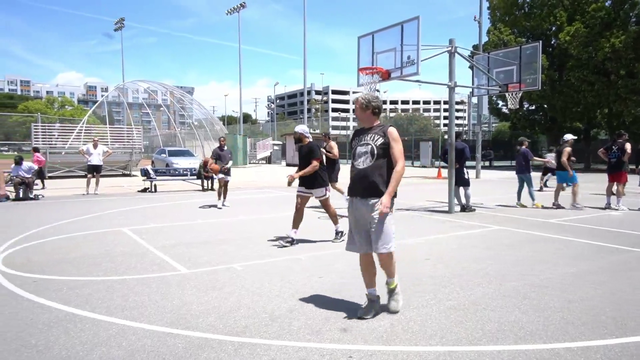 Hasan shows off his basketball skills