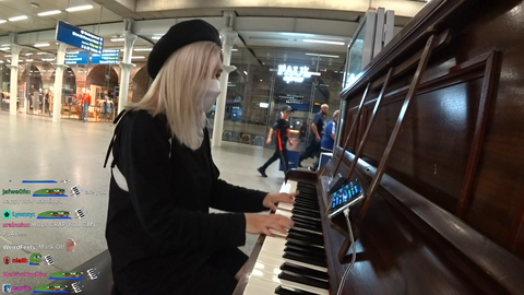 Hachu plays Mitch Jones' song Happy Now on piano in London