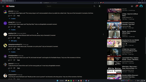 Lirik reads the comments on an Overwatch 2 trailer