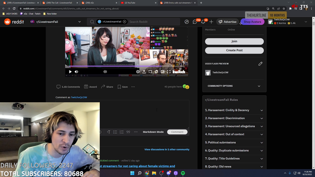 XQC claims OTK weaponized a crying Emiru fo sympathy?