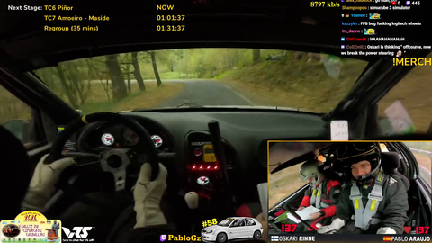 After losing power steering Co-driver can't hold it back (PabloGzTv)