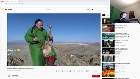 Forsen performs Mongolian throat singing