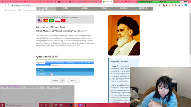 Streamer does personality quiz and gets Hitler as her personality type
