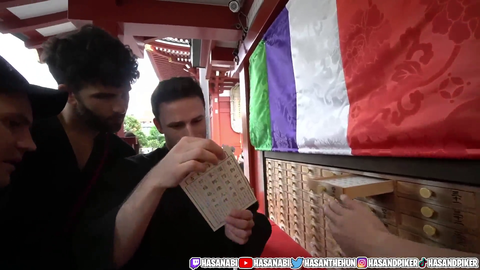 Austin gets the death note fortune at a Japanese temple