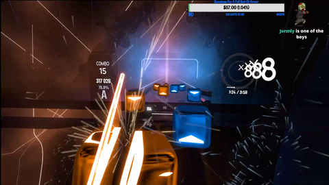 55 year old mutes the wrong audio playing Beat Saber