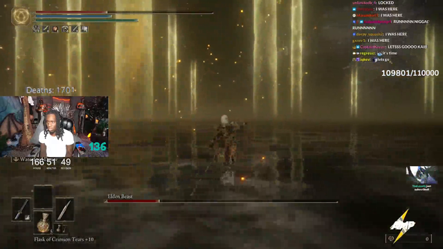 Kai Cenat finally beats Elden Ring after a 166 hours livestream