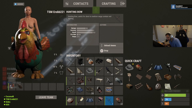 idiot opens rust skin on stream