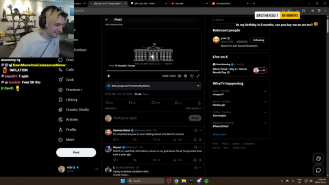 xQc can't stop laughing at Kai Cenat struggling to read on Outlast "Jam A Man Of Fortune..."