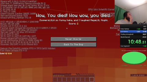Forsen actually crying after dying to lava FeelsWeakMan