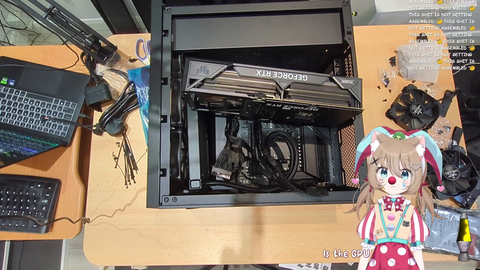 Vedal's IRL PC building stream is going great