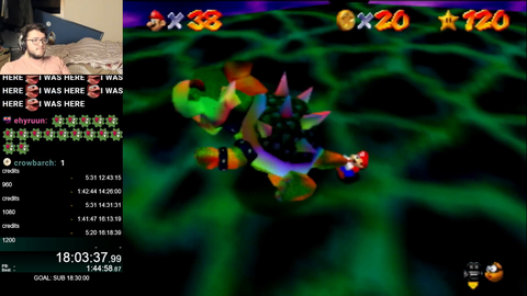 Simply beats the 1200 star WR with a time of 18 hours and 4 mins