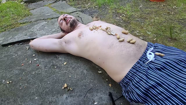 man nuts on himself, gets it eaten off him