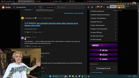 xQc explains why he ghosted the Valorant team