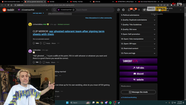 xQc explains why he ghosted the Valorant team