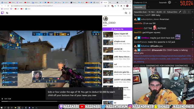 Hasan reacts to CSGO casters