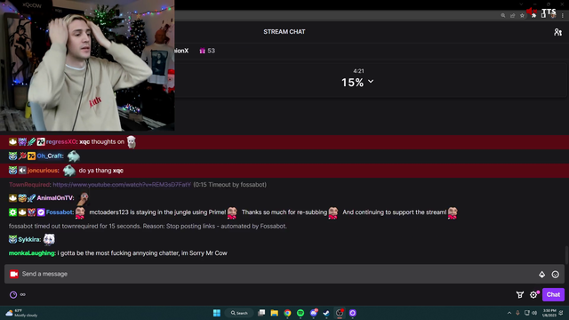 xQc thought that yesterday's knocking was a police raid