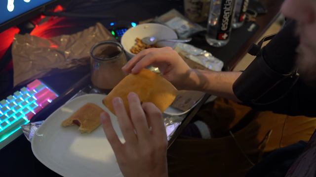 Soda eats an MRE sandwich knowing it has mold on it