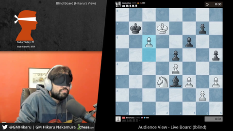 Grandmaster Hikaru Nakamura tells chat what he was thinking about while playing blindfolded