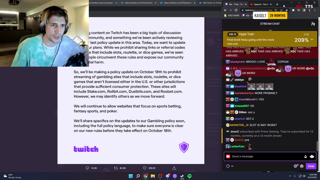XQC says sports betting is much more worse than slots