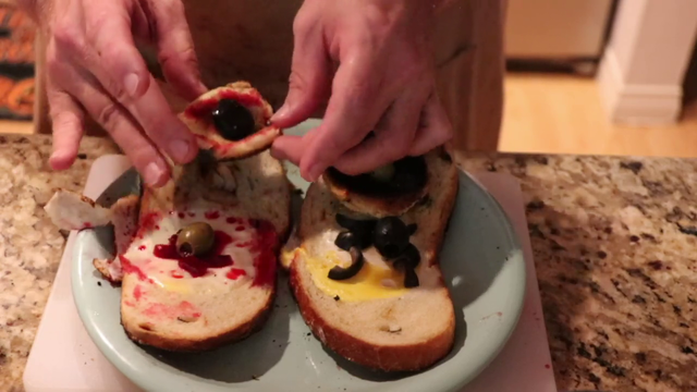 Henry tries his spooky Halloween creation