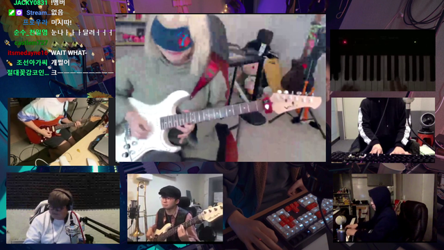 Korean streamer plays Blind Canon Rock with an online band