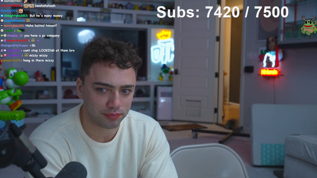 Mizkif cry’s after chatter says streaming is the only achievement he has
