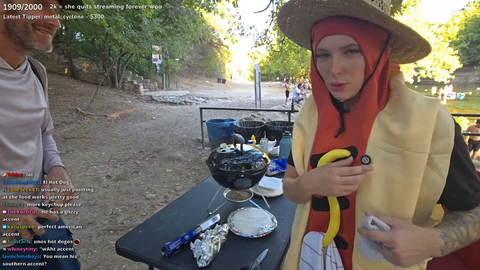 Julia hears a compelling argument while giving away hotdogs