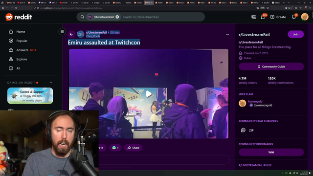 Asmon's thoughts on Emiru TwitchCon incident