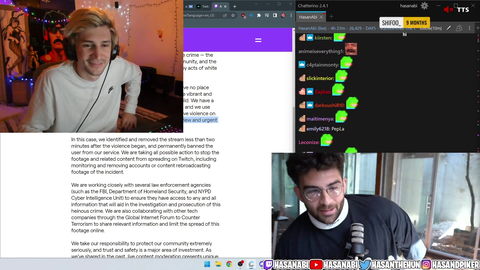 Hasan says ******* is not a reason to get banned in his opinion