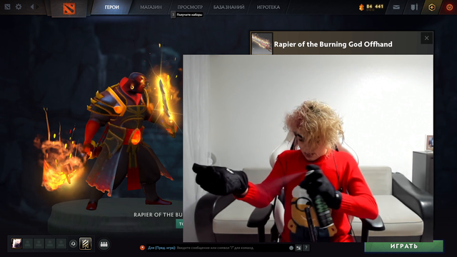 guy set his hands on fire for Ember Spirit cosplay