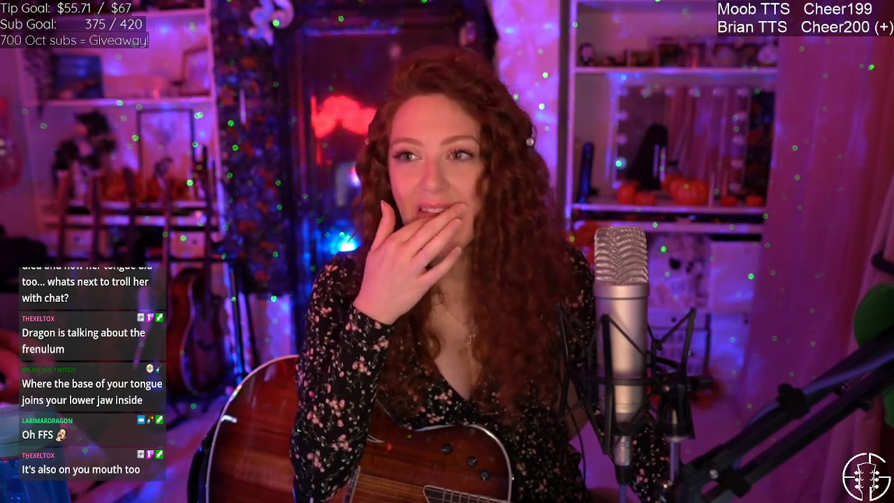 EmmaGraceGuitar - Chat asks streamer to describe what the underside of her tongue feels like