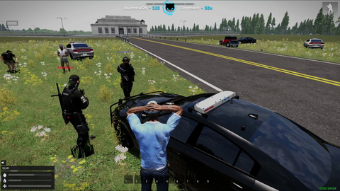 Lirik Uses Old A3L Trick to Steal a Cop Car in Arma 3 Life.