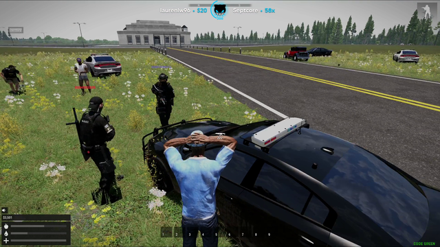 Lirik Uses Old A3L Trick to Steal a Cop Car in Arma 3 Life.