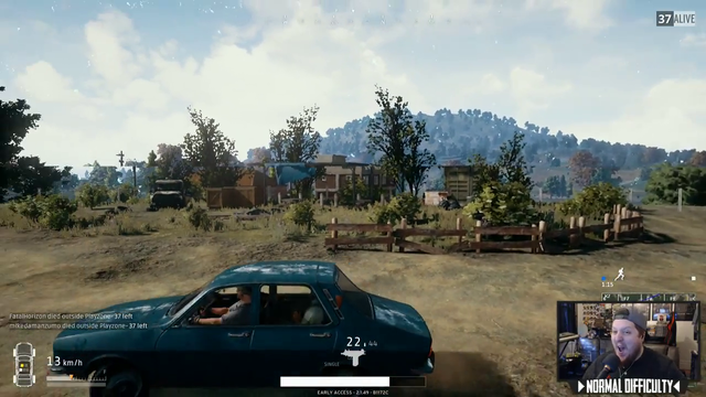 Streamer hitches a ride in PUBG
