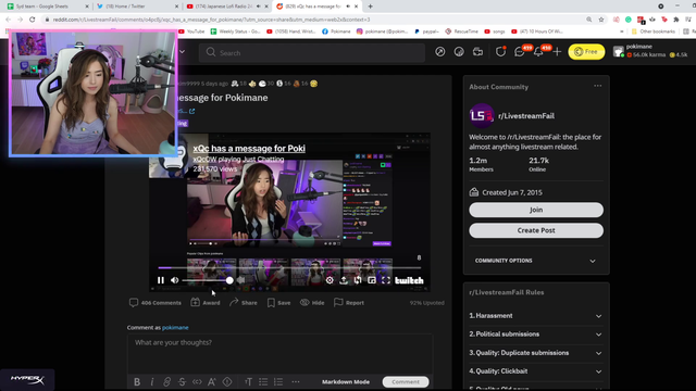 pokimane replies to xqc's asmr requests