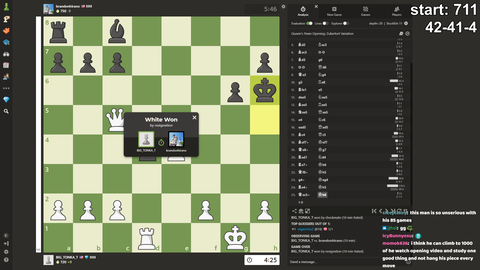 TYLER1 plays chess for 18 hours only to even out 42-41