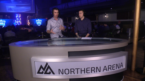 Rocket League Pro player falling on stage