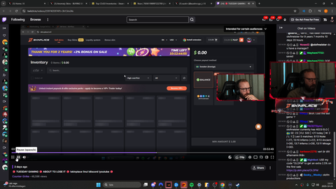 Olofmeister checks if his inventory's worth (58k last week) changed after today's update.