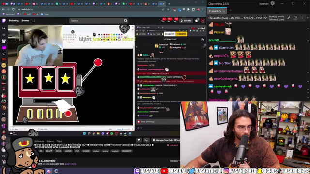 xQc is drawing slots in the background while Adrianah describes her PTSD from being assaulted
