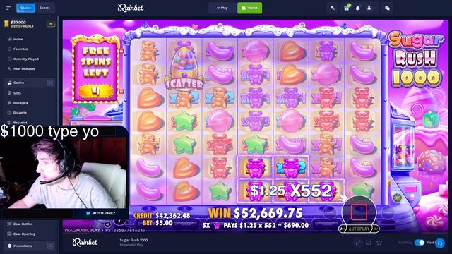 Mitch hits 54k after Winning 40k Throughout the Day