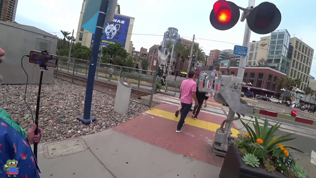 Train in front of Twitchcon almost claims its first victims